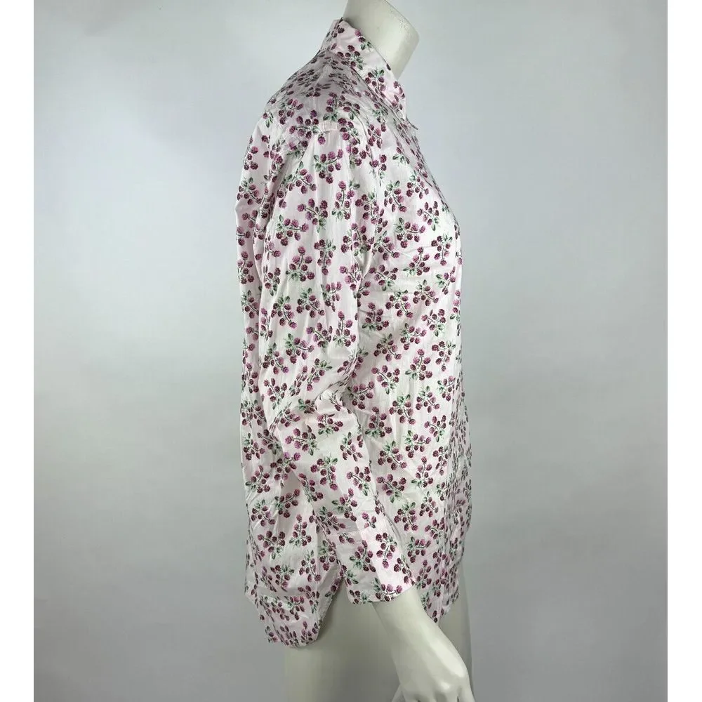 J Crew Relaxed-fit Cotton Poplin Shirt Women 2 NWT Collared‎ Long Sleeve Berry